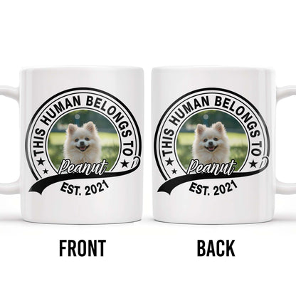 This Human Belongs To Customizable Pet - Personalized Custom Coffee Mug - DOG040_MG