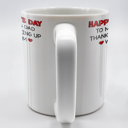 Happy Father's Day To My Amazing Dad Thanks For Putting Up With My Mom, Dog - Personalized Custom Coffee Mug - DOG041_MG