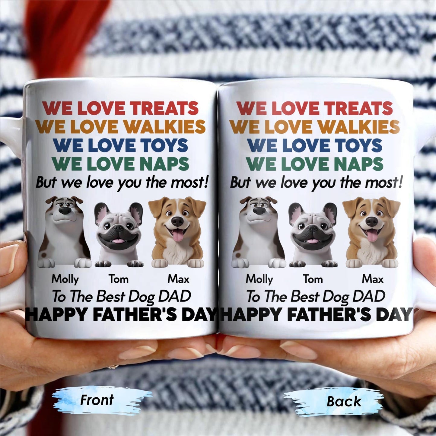 We Love Treats We Love Walkies, Dogs - Personalized Custom Coffee Mug - DOG046_MG