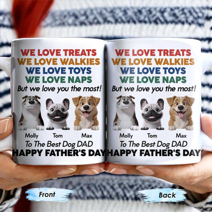We Love Treats We Love Walkies, Dogs - Personalized Custom Coffee Mug - DOG046_MG