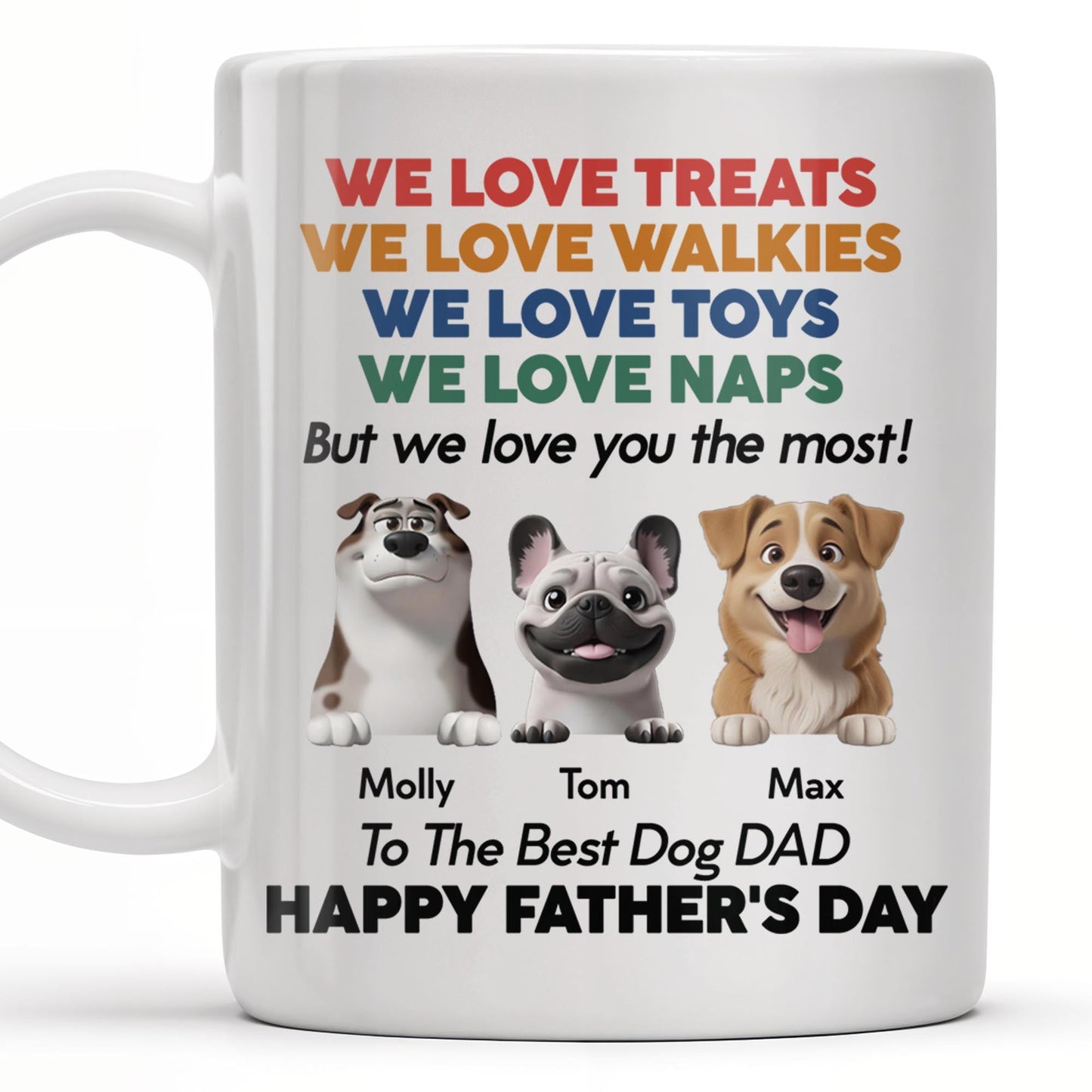 We Love Treats We Love Walkies, Dogs - Personalized Custom Coffee Mug - DOG046_MG