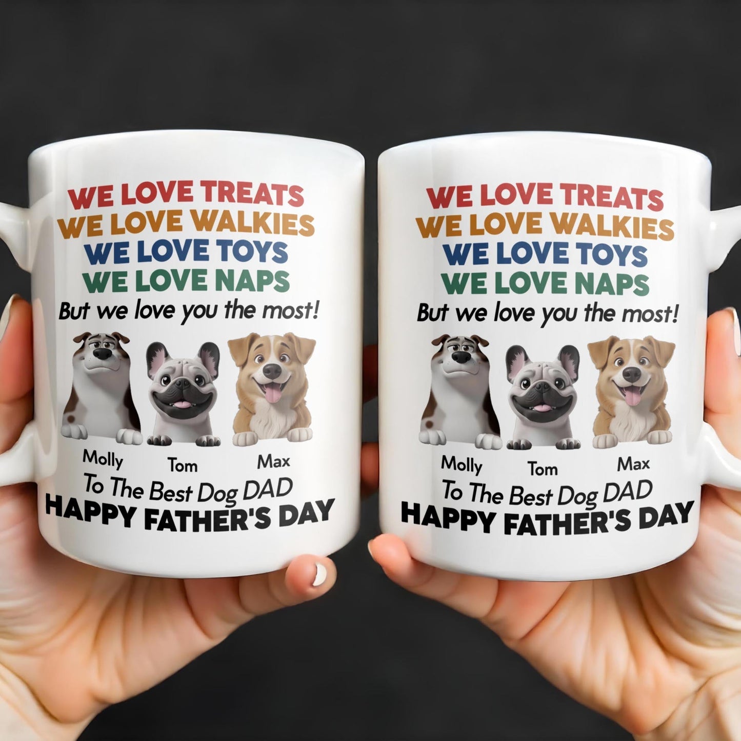 We Love Treats We Love Walkies, Dogs - Personalized Custom Coffee Mug - DOG046_MG