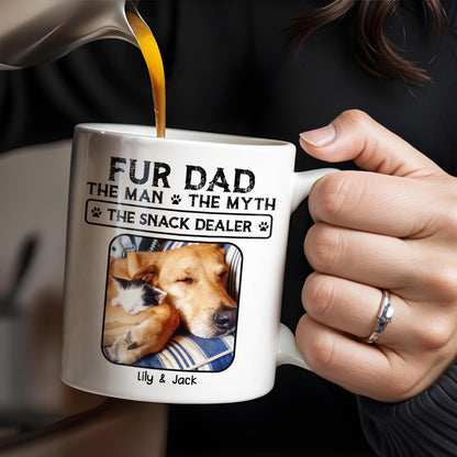 Fur Dad The Man The Myth The Snack Dealer - Personalized Custom Coffee Mug - DOG049_MG