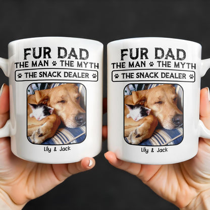 Fur Dad The Man The Myth The Snack Dealer - Personalized Custom Coffee Mug - DOG049_MG