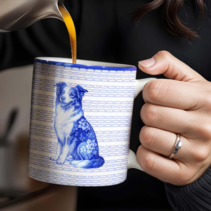 A Connection That Lasts Forever With Dog And Flowers - Personalized Custom Coffee Mug - DOG057_MG