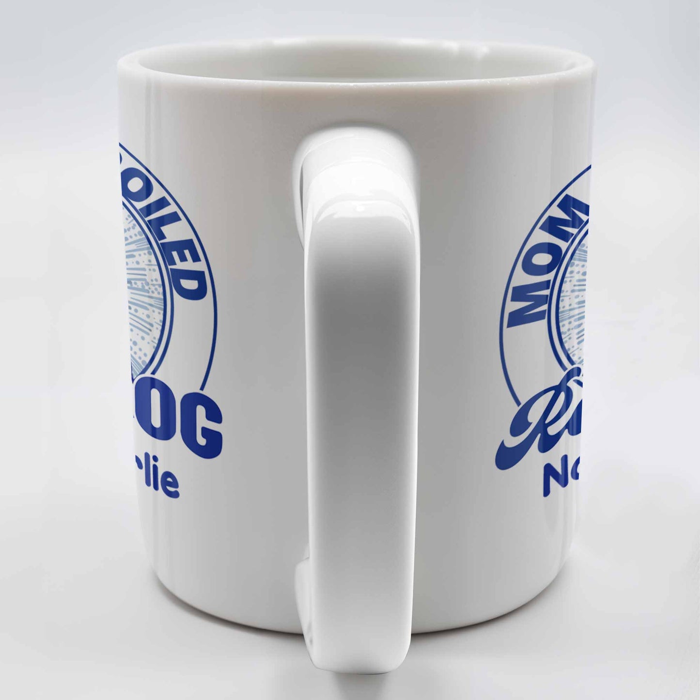 Mom Of A Spoiled Rotten Dog with Floral Pattern - Personalized Custom Coffee Mug - DOG058_MG