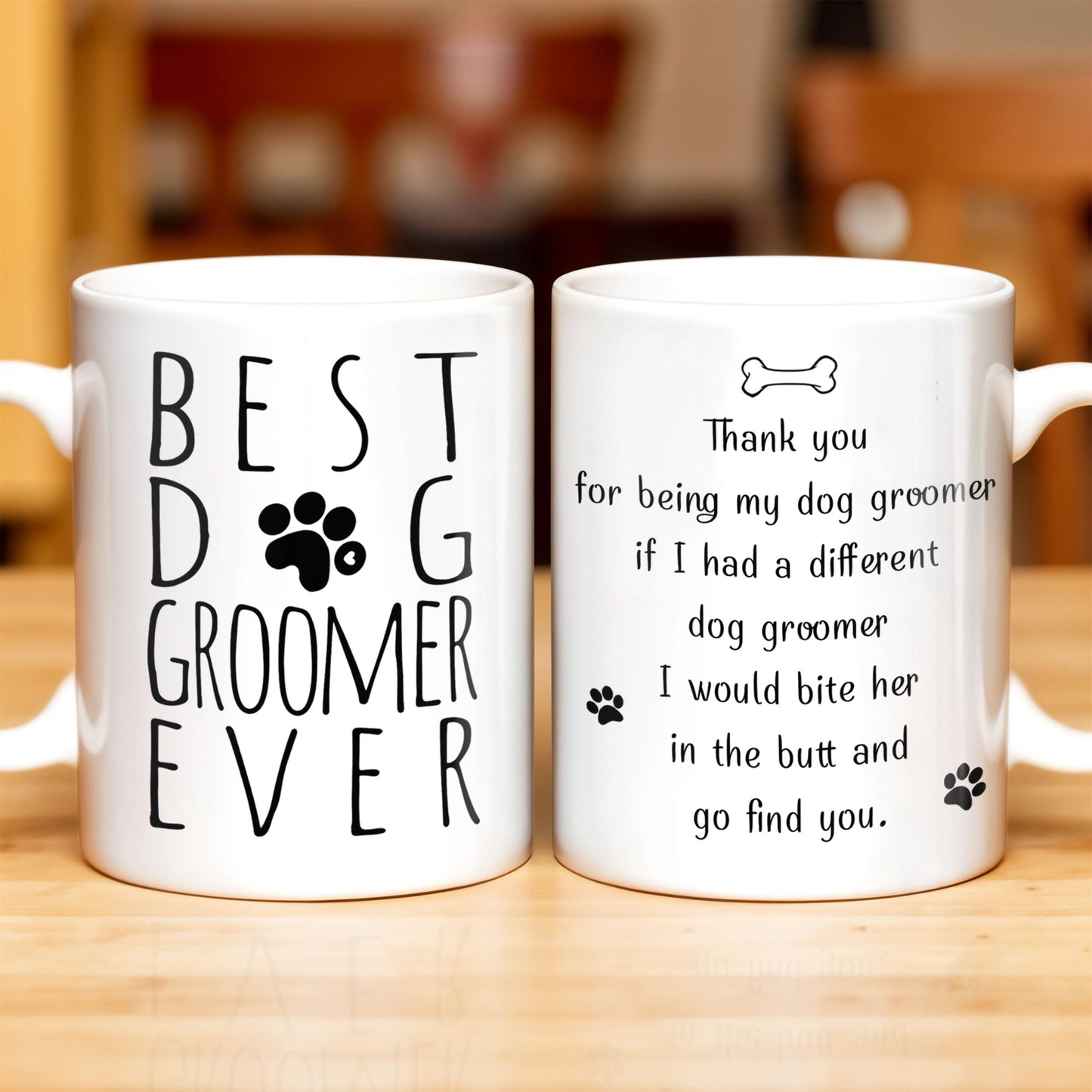 Best Groomer Ever, Paws And Bone Design - Personalized Custom Coffee Mug - DOG068_MG