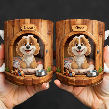 Choco, Cute Dog In A Cozy Dog House - Personalized Custom Coffee Mug - DOG135_MG