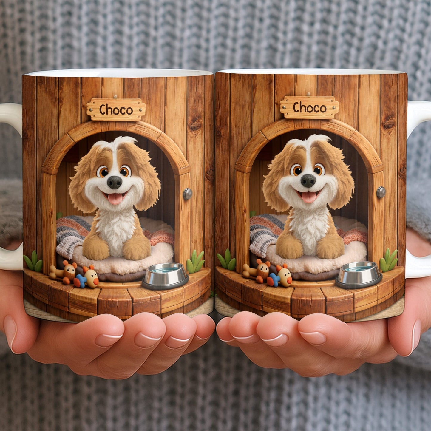 Choco, Cute Dog In A Cozy Dog House - Personalized Custom Coffee Mug - DOG135_MG