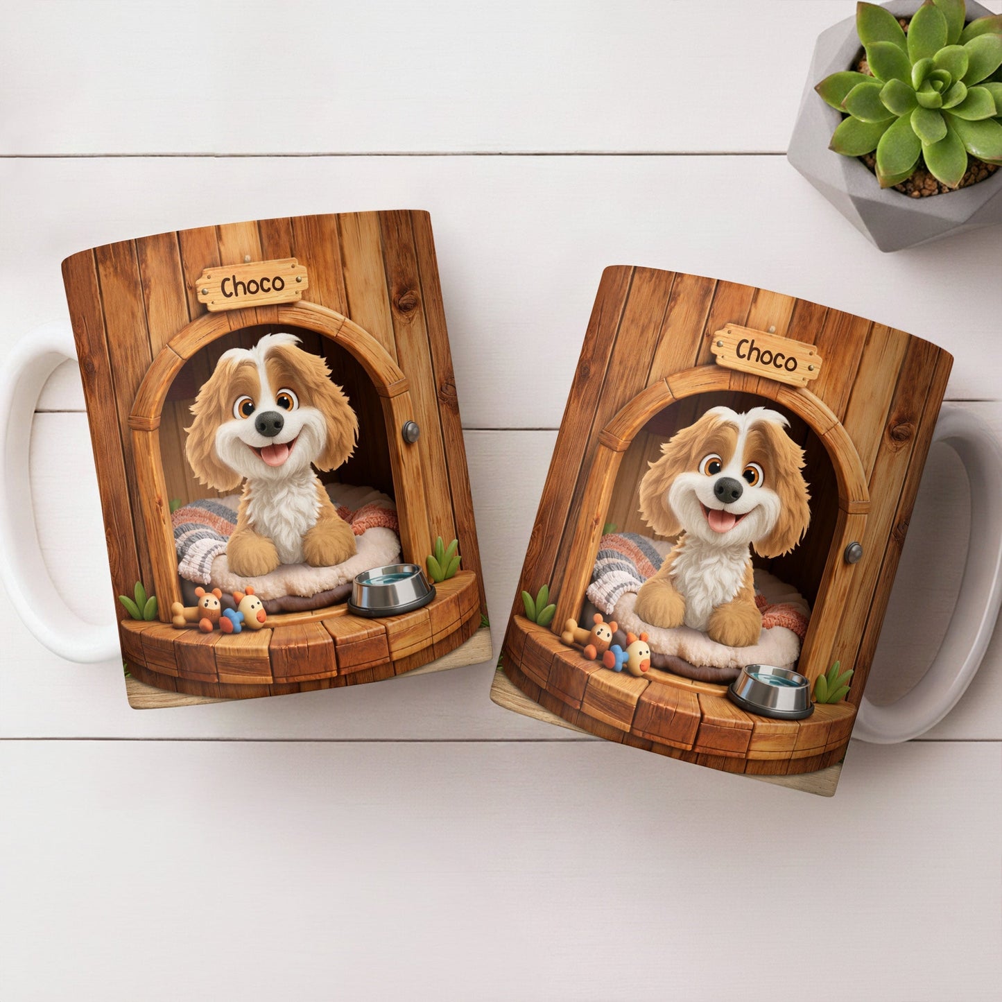 Choco, Cute Dog In A Cozy Dog House - Personalized Custom Coffee Mug - DOG135_MG