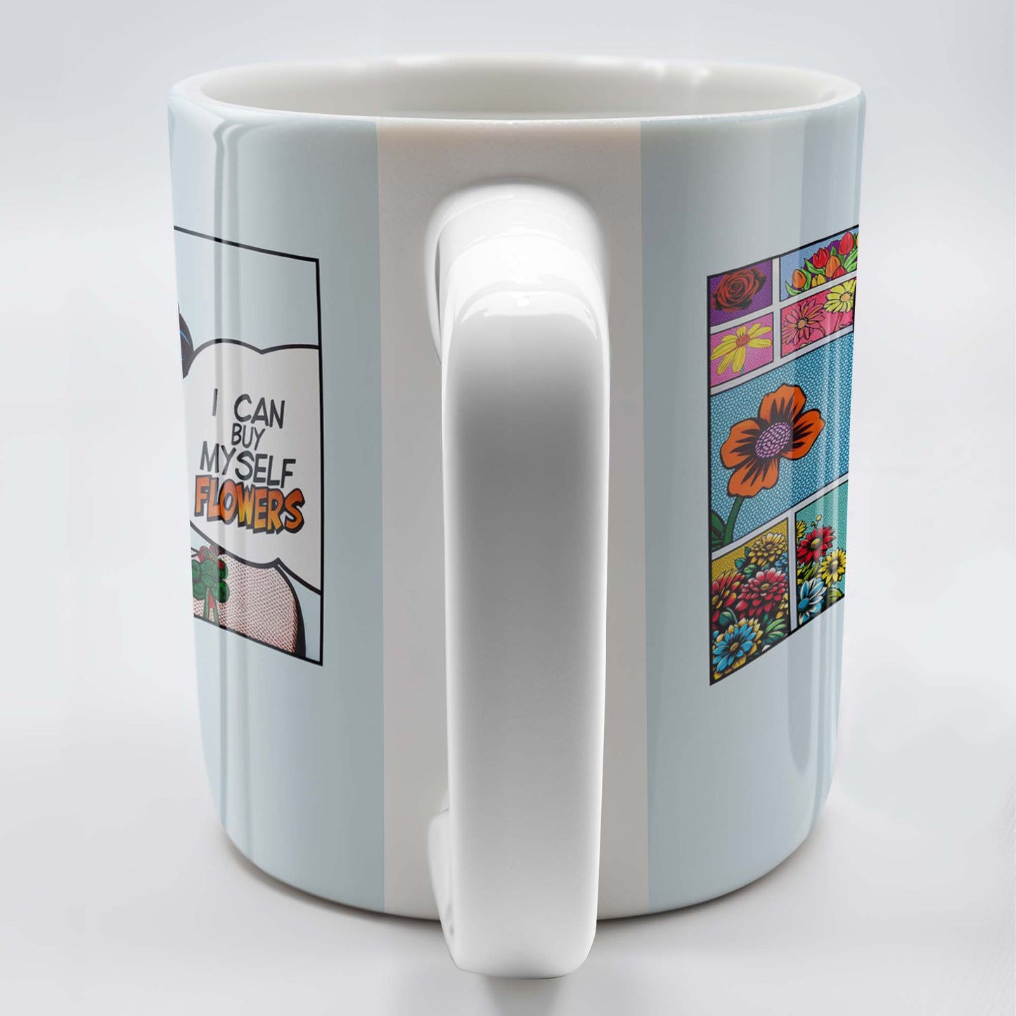 I Can Buy Myself Flowers Mug With Comic Girl And Floral Design - Personalized Custom Coffee Mug - DTG003_MG