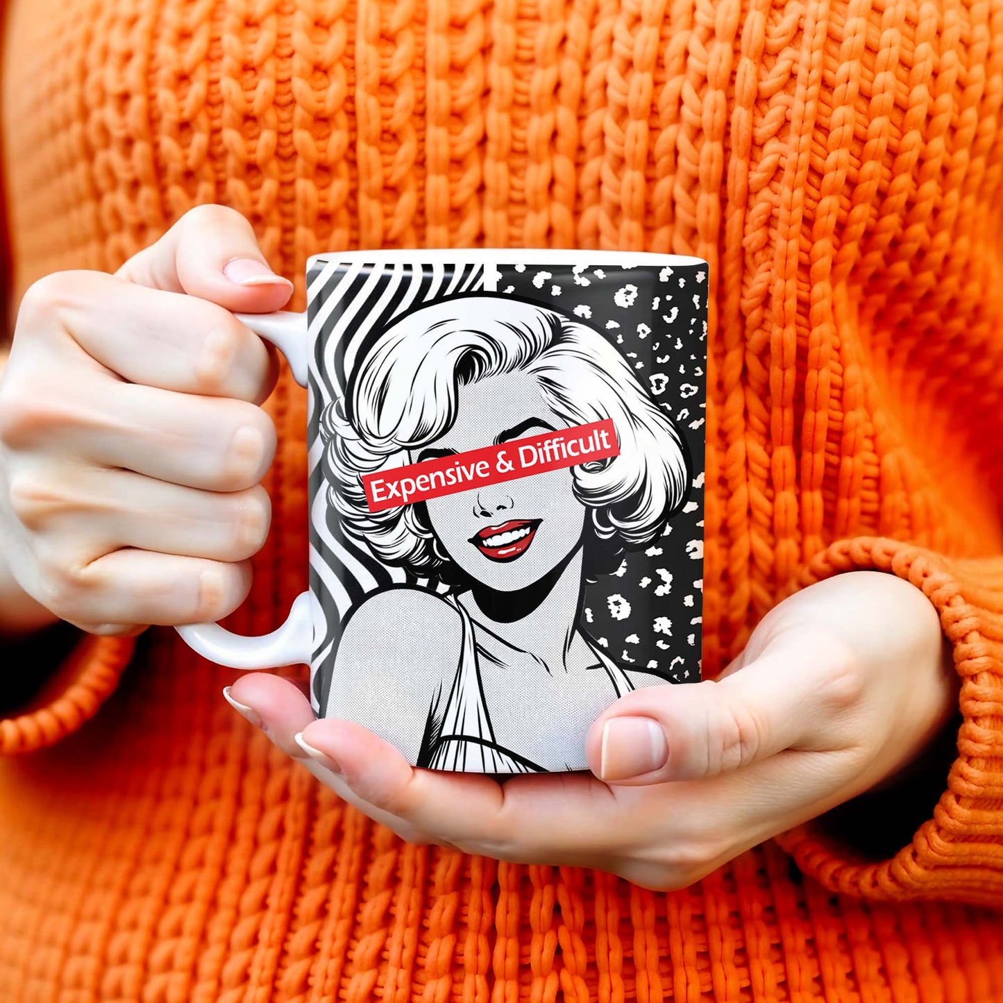 Expensive & Difficult Pop Art Style Mug - Personalized Custom Coffee Mug - DTG006_MG