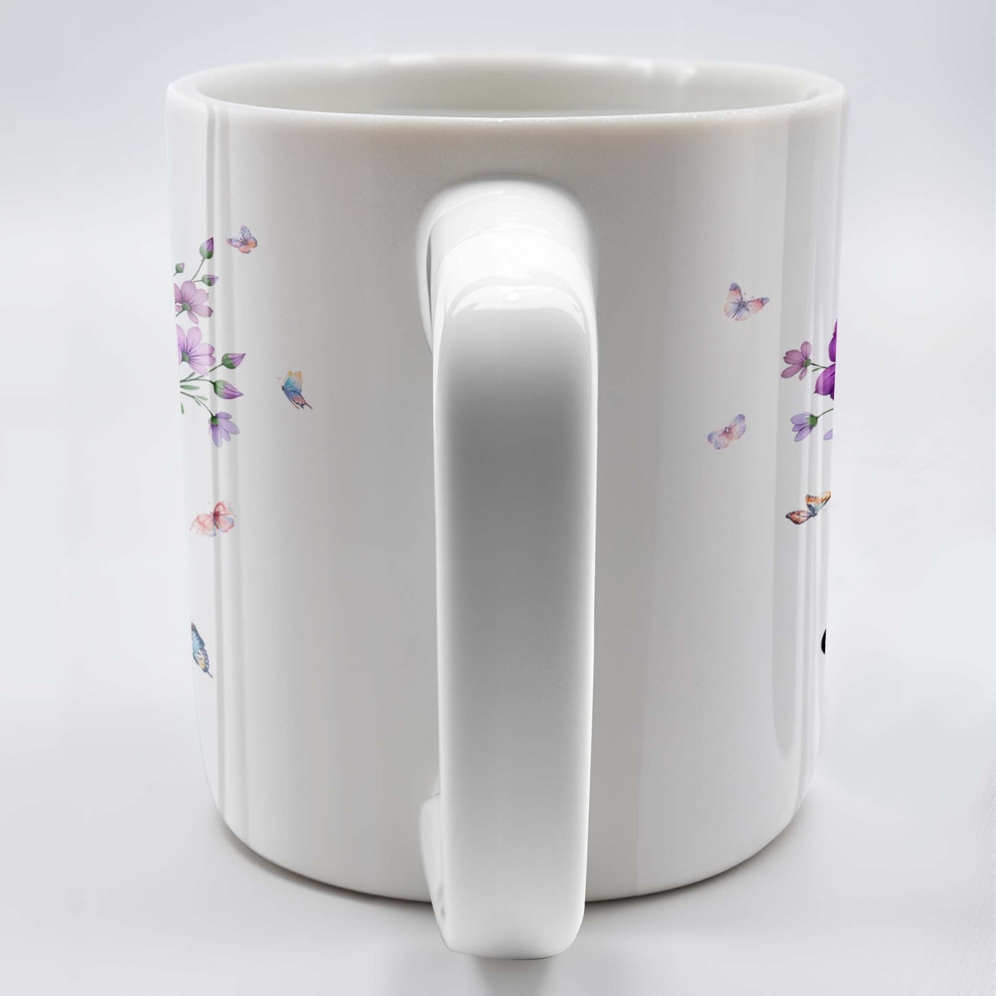 Bouquet Of Purple Flowers With Butterflies - Personalized Custom Coffee Mug - DTG026_MG