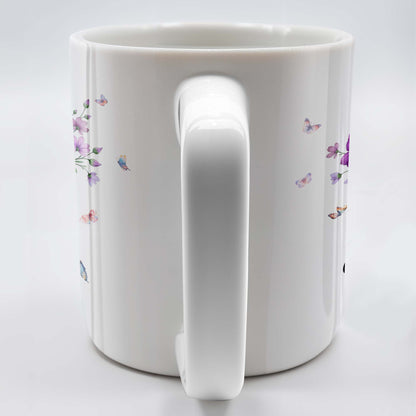 Bouquet Of Purple Flowers With Butterflies - Personalized Custom Coffee Mug - DTG026_MG