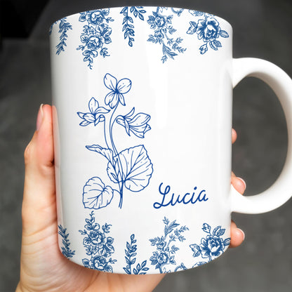 Personalize This Floral Coffee Mug - Personalized Custom Coffee Mug - DTG033_MG