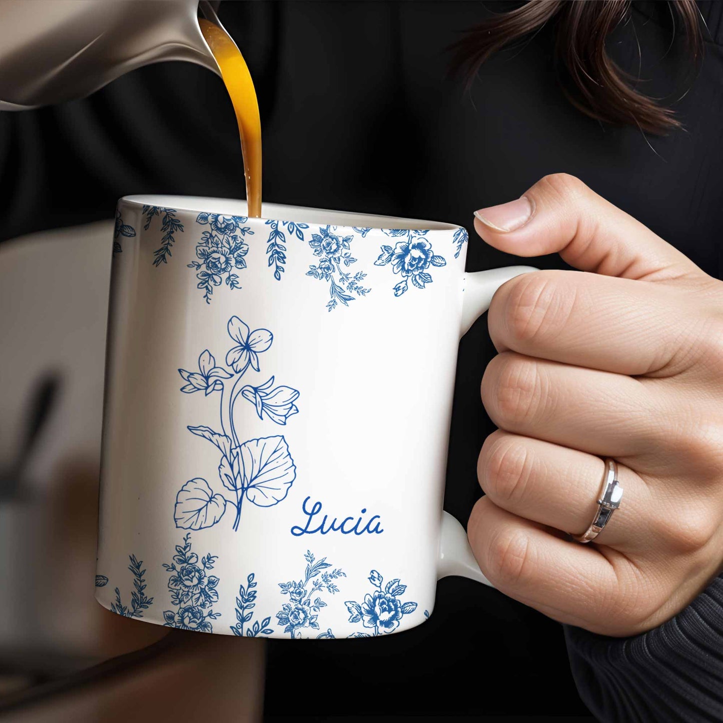 Personalize This Floral Coffee Mug - Personalized Custom Coffee Mug - DTG033_MG