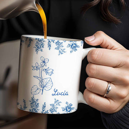 Personalize This Floral Coffee Mug - Personalized Custom Coffee Mug - DTG033_MG