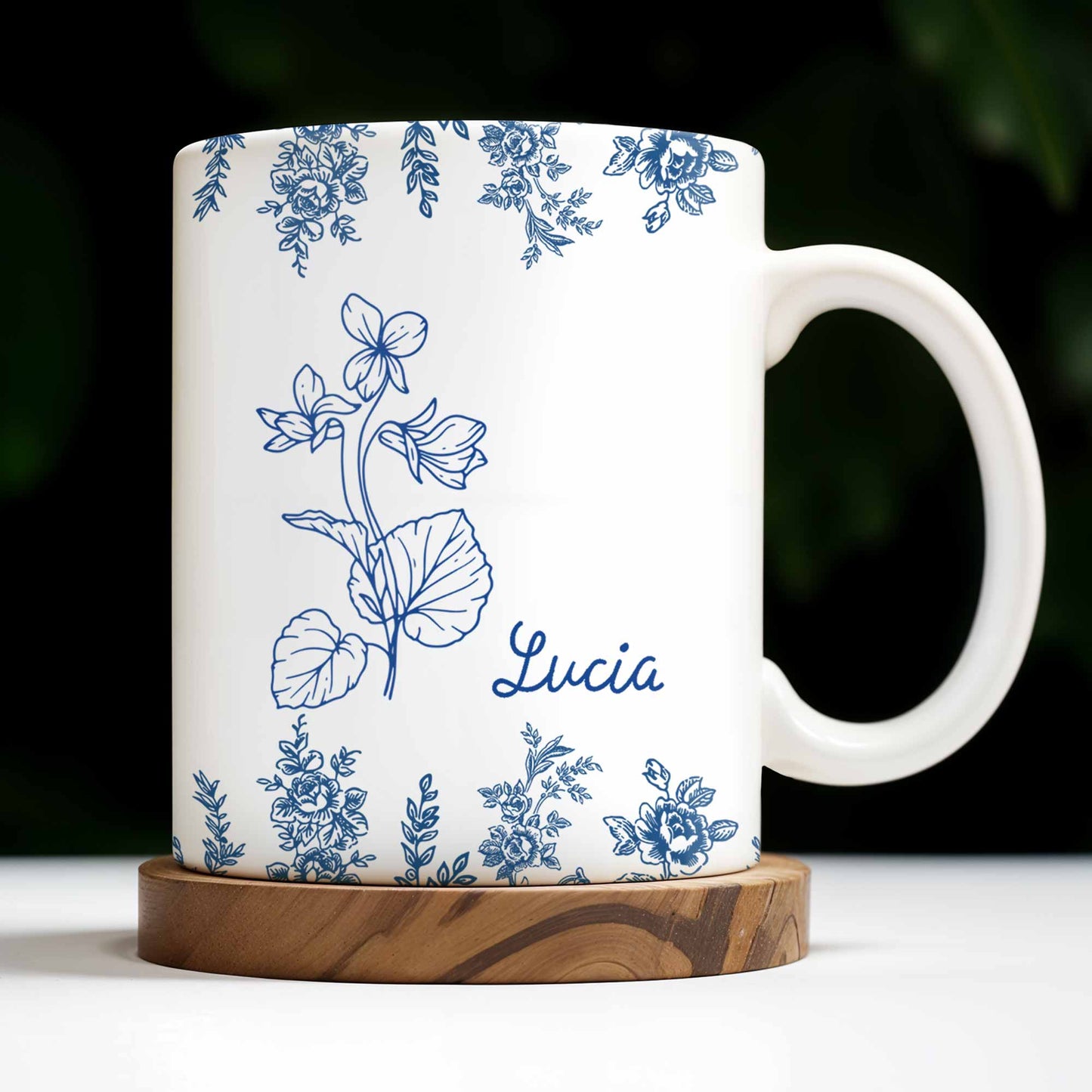 Personalize This Floral Coffee Mug - Personalized Custom Coffee Mug - DTG033_MG