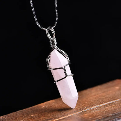 Natural Amethyst Crystal Point Pendant: Diy Jewelry Gift
