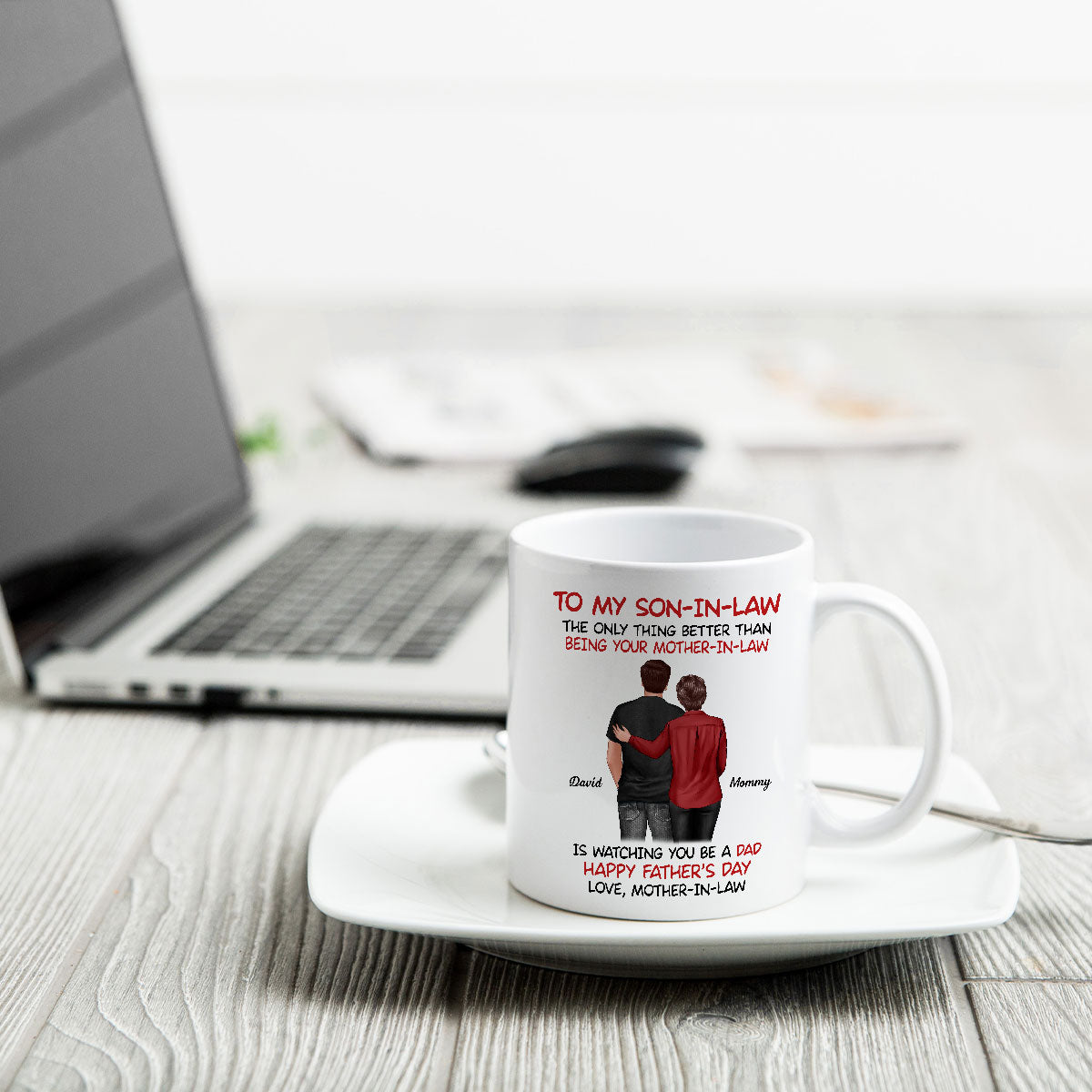 To My Son-In-Law From Mother-In-Law Happy Father's Day Personalized Mug