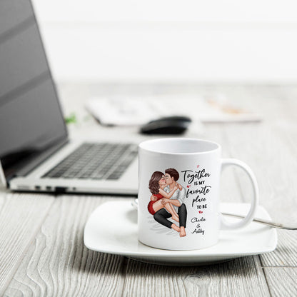 Couple Embrace & Kiss Gift For Him For Her Personalized Mug