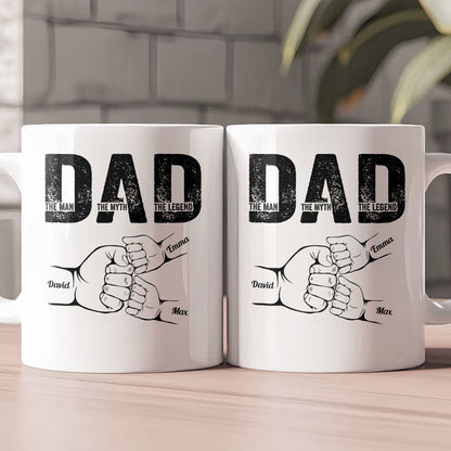 Dad The Man The Myth The Legend Fist Bump - Personalized Mug