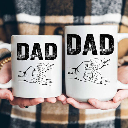 Dad The Man The Myth The Legend Fist Bump - Personalized Mug