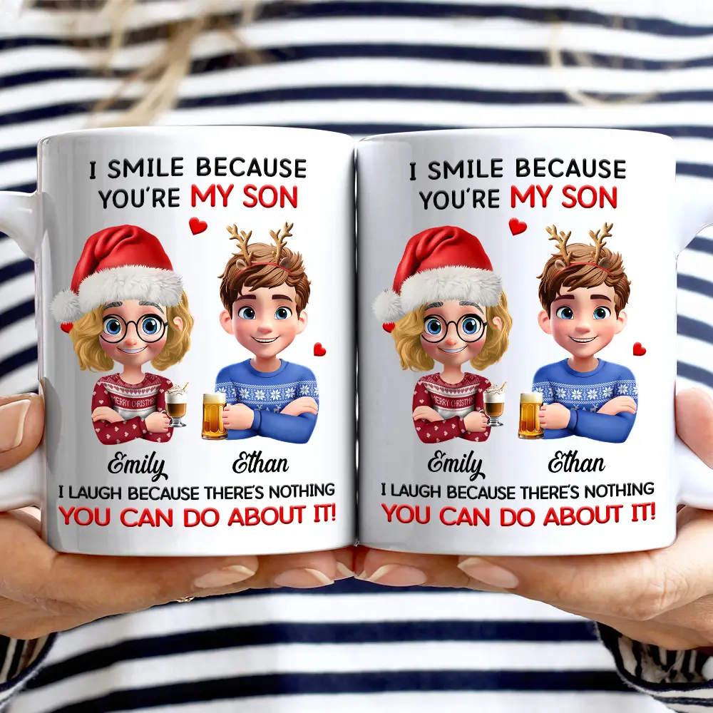 Dad Daughter I Laugh Because There's Nothing You Can Do About It - Personalized Mug