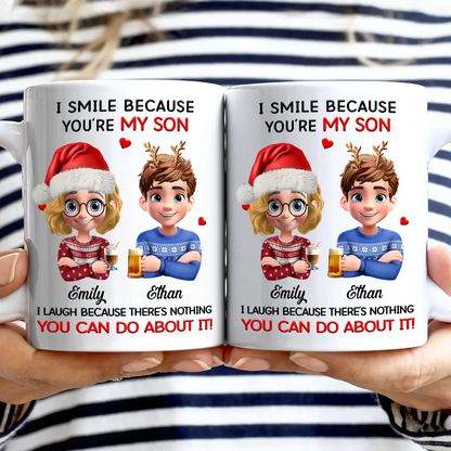 Dad Daughter I Laugh Because There's Nothing You Can Do About It - Personalized Mug
