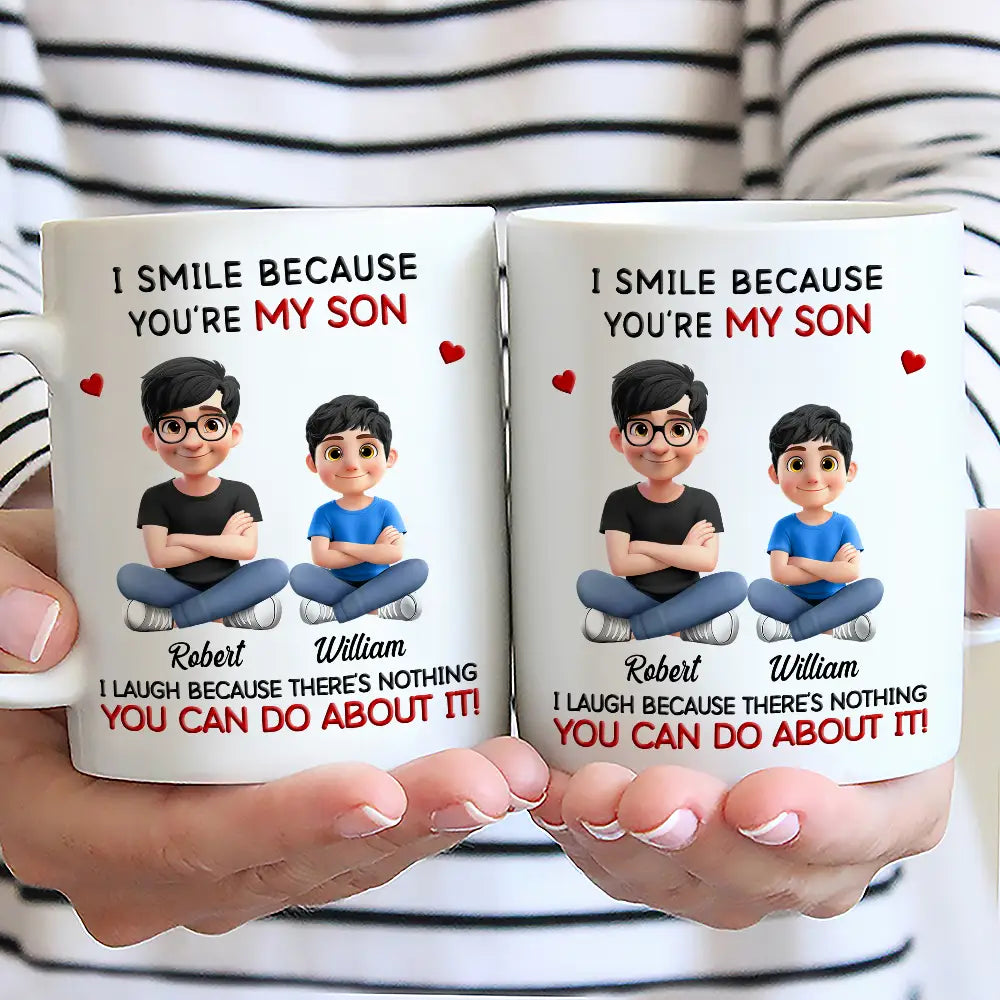 Dad Grandpa I Smile Because You Are My Daughters Sons Grandkids - Personalized Mug