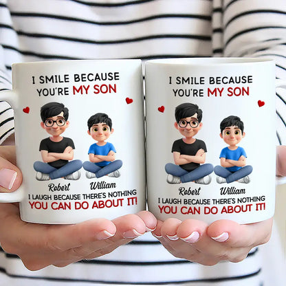 Dad Grandpa I Smile Because You Are My Daughters Sons Grandkids - Personalized Mug