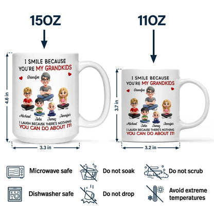 Dad Grandpa I Smile Because You Are My Daughters Sons Grandkids - Personalized Mug