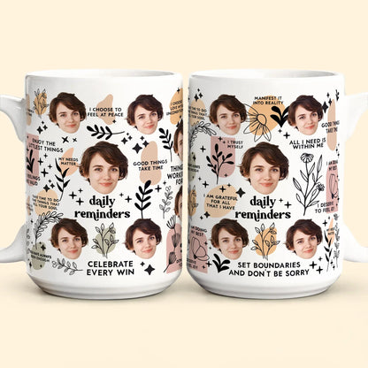 Personalized Ceramic Mug with Multi-Face Design Couple's Gift