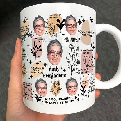 Personalized Ceramic Mug with Multi-Face Design Couple's Gift