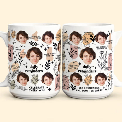 Personalized Ceramic Mug with Multi-Face Design Couple's Gift
