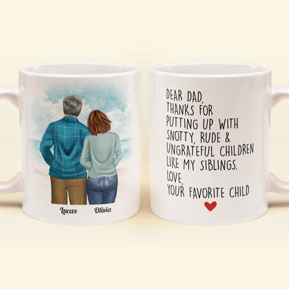 Dear Dad - Personalized Mug - Birthday, Father's Day Gift For Father, Dad, Dada, Daddy - From Daughter
