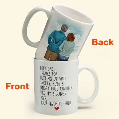 Dear Dad - Personalized Mug - Birthday, Father's Day Gift For Father, Dad, Dada, Daddy - From Daughter