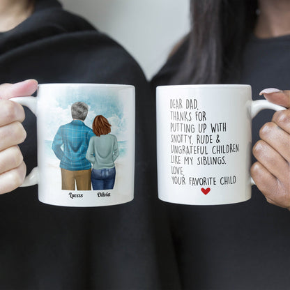Dear Dad - Personalized Mug - Birthday, Father's Day Gift For Father, Dad, Dada, Daddy - From Daughter