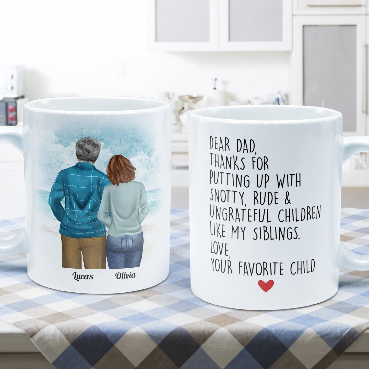 Dear Dad - Personalized Mug - Birthday, Father's Day Gift For Father, Dad, Dada, Daddy - From Daughter