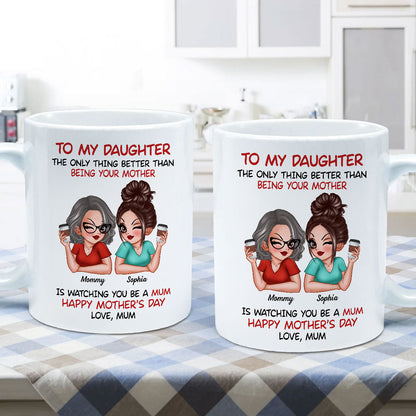 To My Daughter From Mum Happy Mother's Day UK Personalized Mug, Gift For Daughter