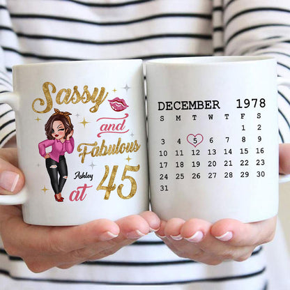 Sassy & Fabulous Birthday Calendar Pretty Woman Personalized Mug
