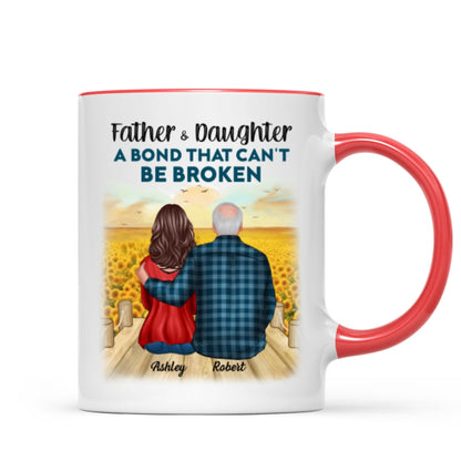 Father And Son Daughter, A Bond That Can't Be Broken Personalized Mug, Father's Day Gift For Dad, For Husband, For Him