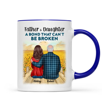 Father And Son Daughter, A Bond That Can't Be Broken Personalized Mug, Father's Day Gift For Dad, For Husband, For Him