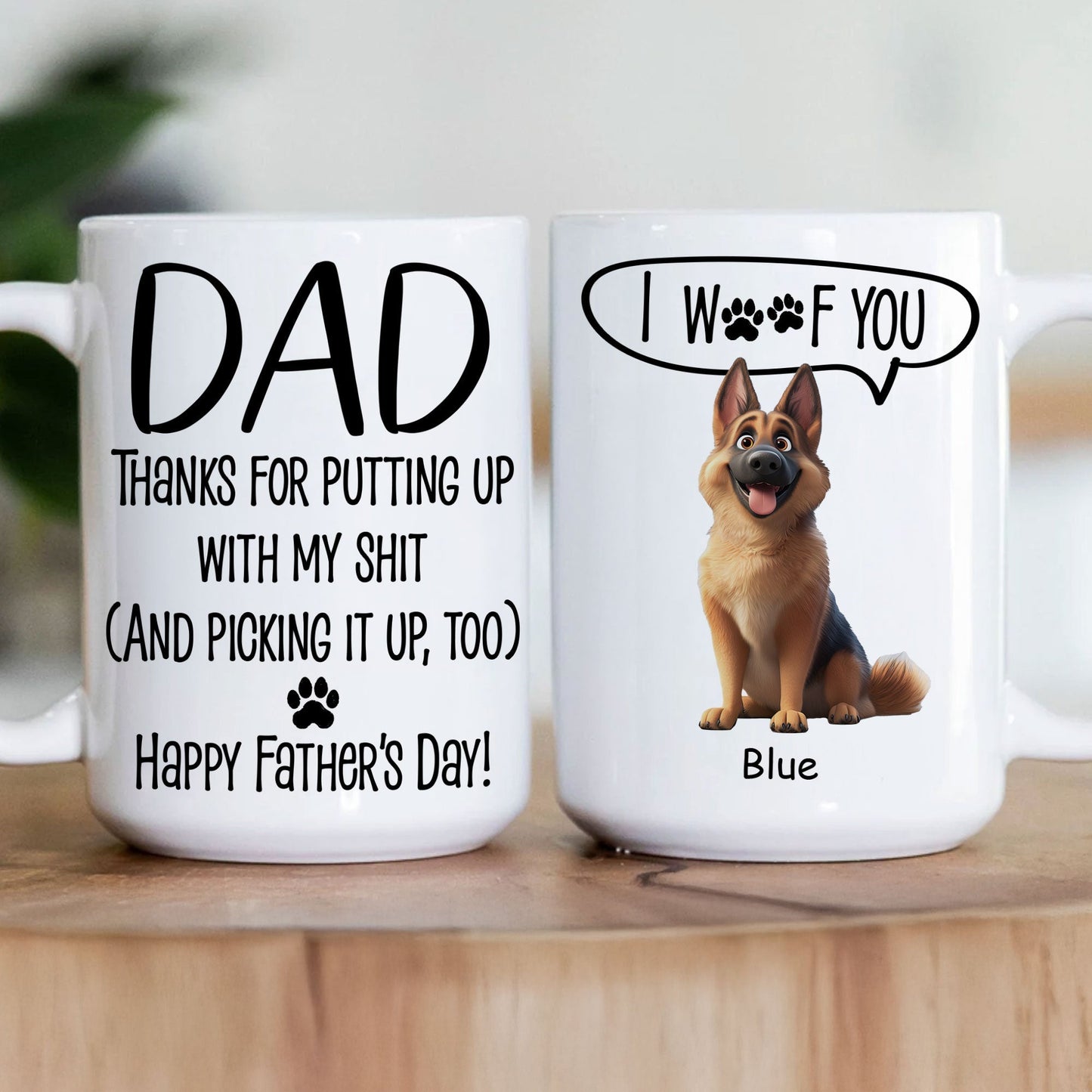 Dog Dad Gift Thanks For Putting Up With - Personalized Mug