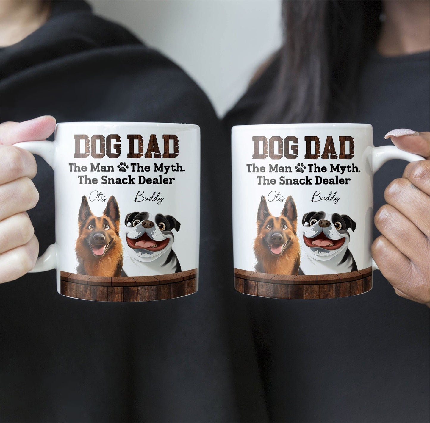 Dog Mum - The Myth, The Snack Dealer' Themed Mug White Ceramic, Ideal Gift for Pet Lovers on Mother's Day or for Home Use