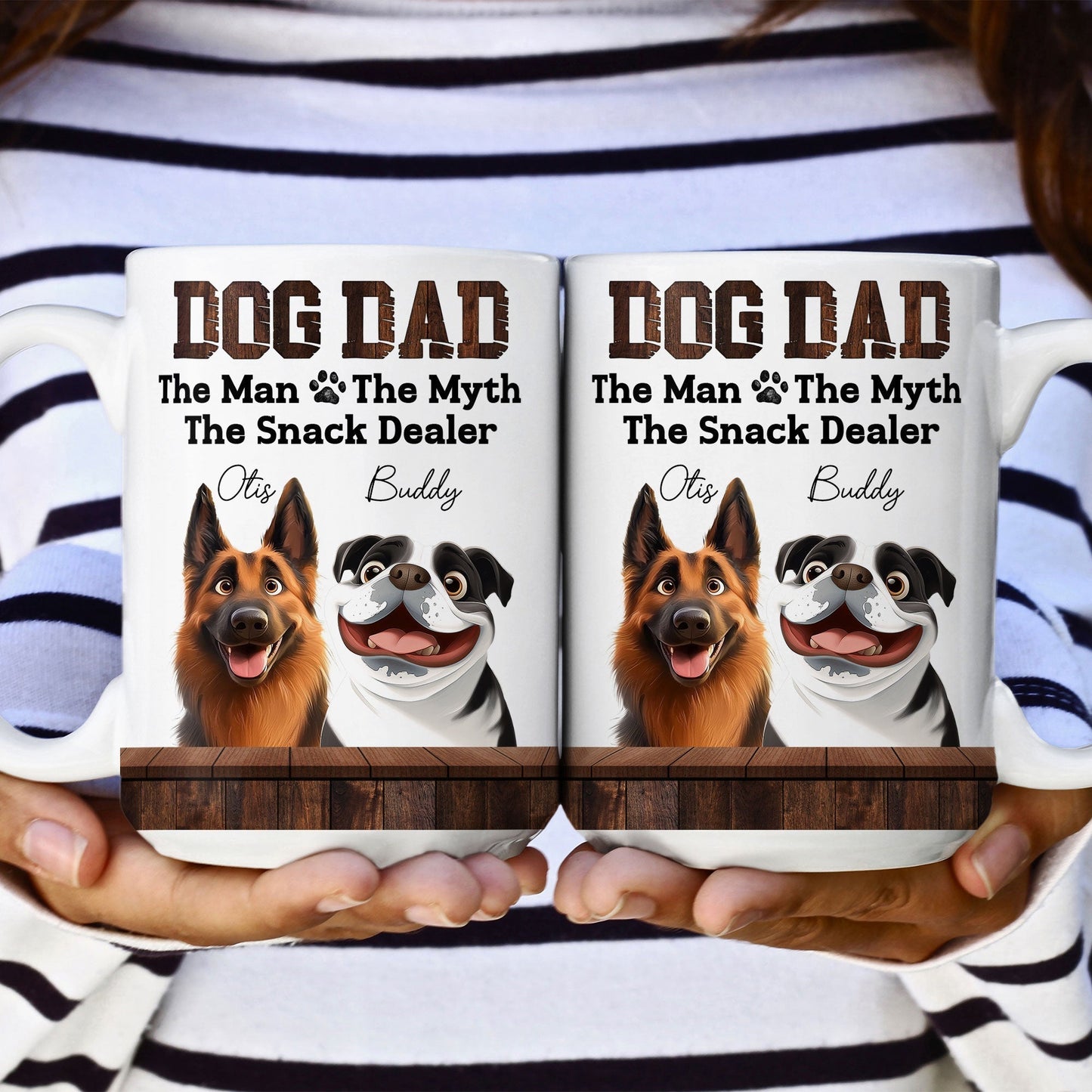 Must-Have Mug for Dog Dads - Custom White Ceramic Mug - Ideal Gift for Couples, Families on Valentine's or Father's Day