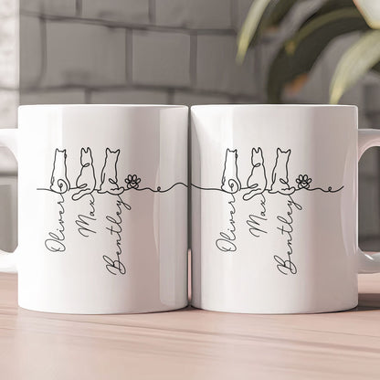 Dog Line Art Gift For Dog Lovers - Personalized Mug