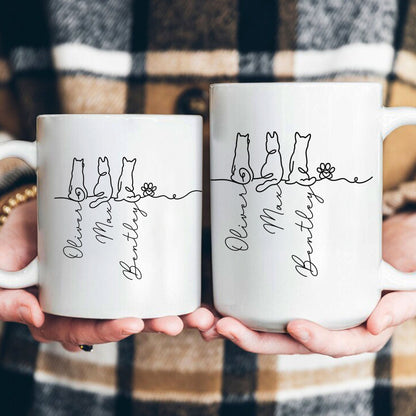 Dog Line Art Gift For Dog Lovers - Personalized Mug