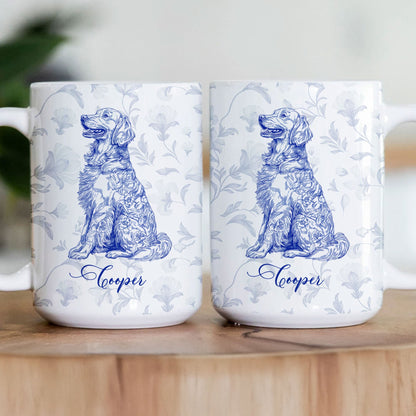 Dog Lover French Style Gift Toile De Jouy Chinoiseries - Personalized Mug