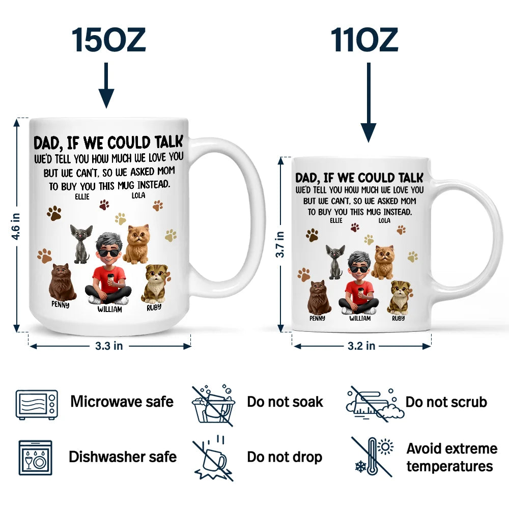 Dog Dad Cat Dad If I Could Talk - Personalized Mug